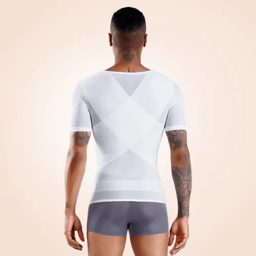 Men Waist and Back Vest Compression Shirt Slimming Body Shaper