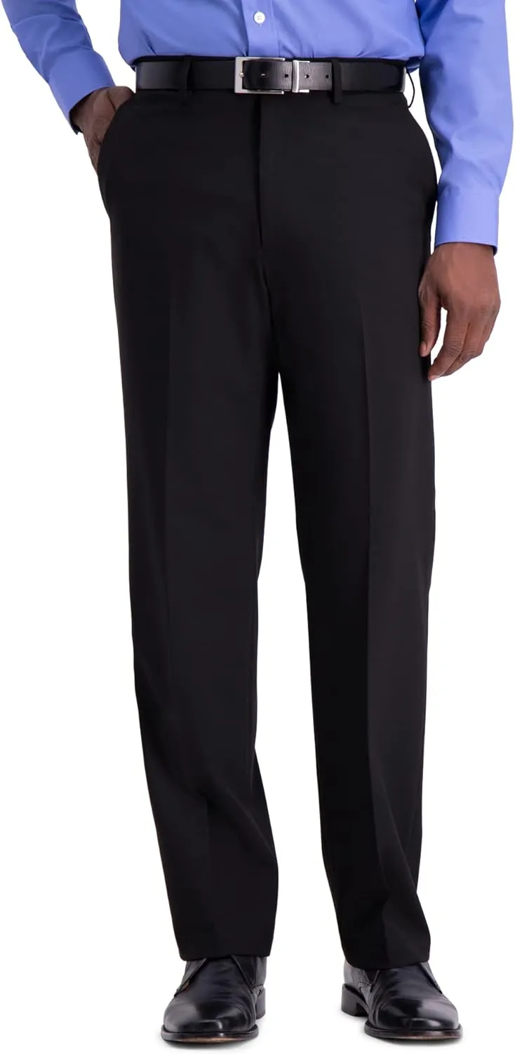 Men's Classic Fit Flat Front Flex Waistband Stretch Dress Pant