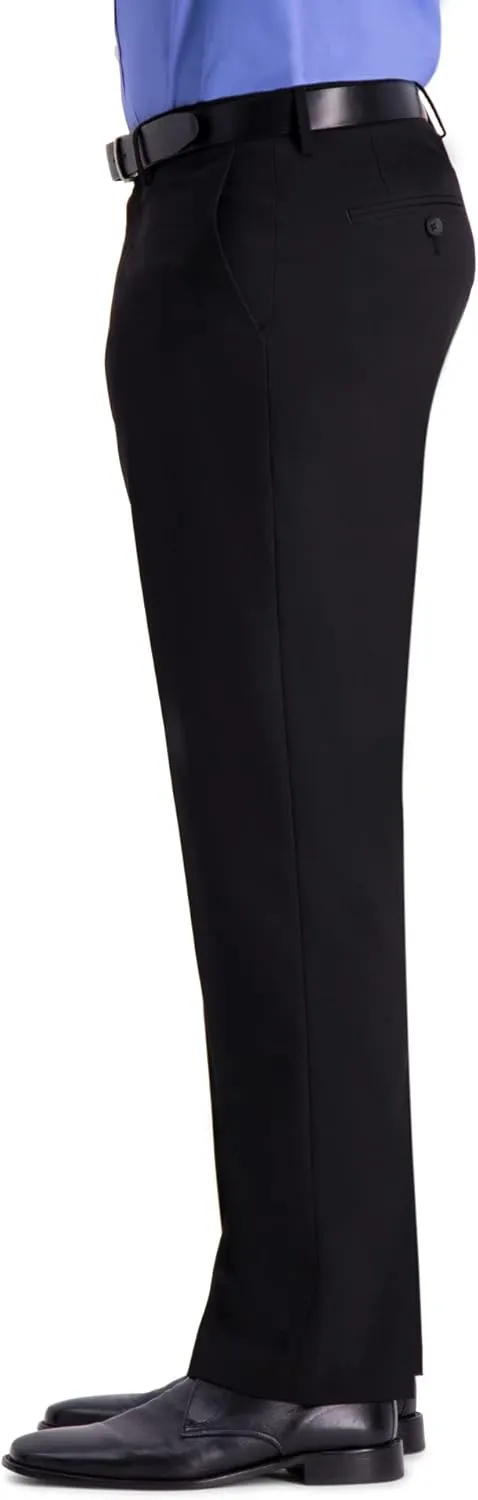 Men's Classic Fit Flat Front Flex Waistband Stretch Dress Pant