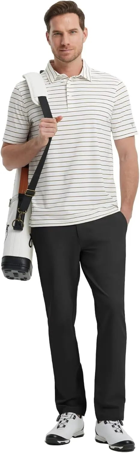 Mens Golf Pants Stretch 30"/32"/34" Water-Resistant Lightweight Stretch Casual Flat Front Dress Pants with 5 Pockets