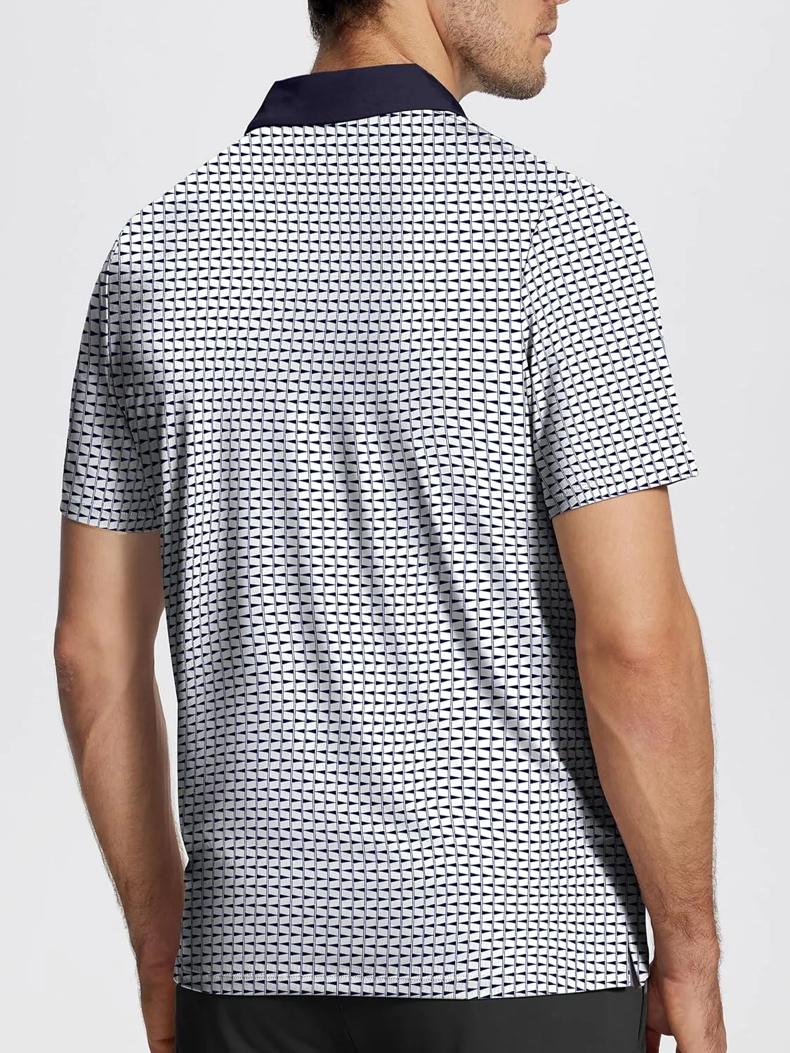 Mens Golf Shirt Short Sleeve Funny Print Golf Polo Shirts for Men Lightweight Dry Fit Quick Dry Collared Golf Polos