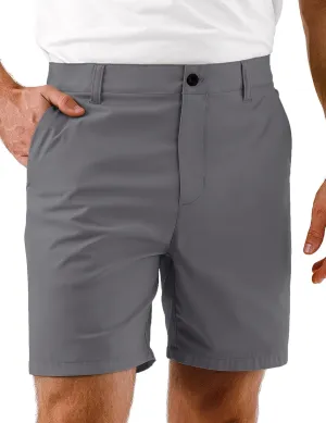Mens Golf Shorts 7 Inch Inseam, Quick Dry Stretch Casual Lightweight Stretch Flat Front Hybrid Men's Golf Shorts for Men