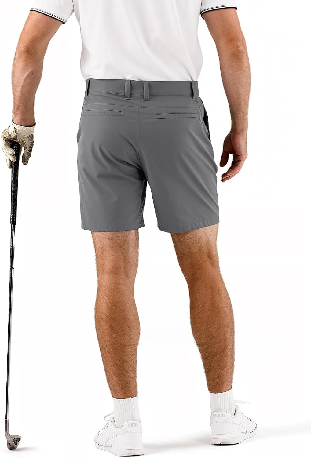Mens Golf Shorts 7 Inch Inseam, Quick Dry Stretch Casual Lightweight Stretch Flat Front Hybrid Men's Golf Shorts for Men