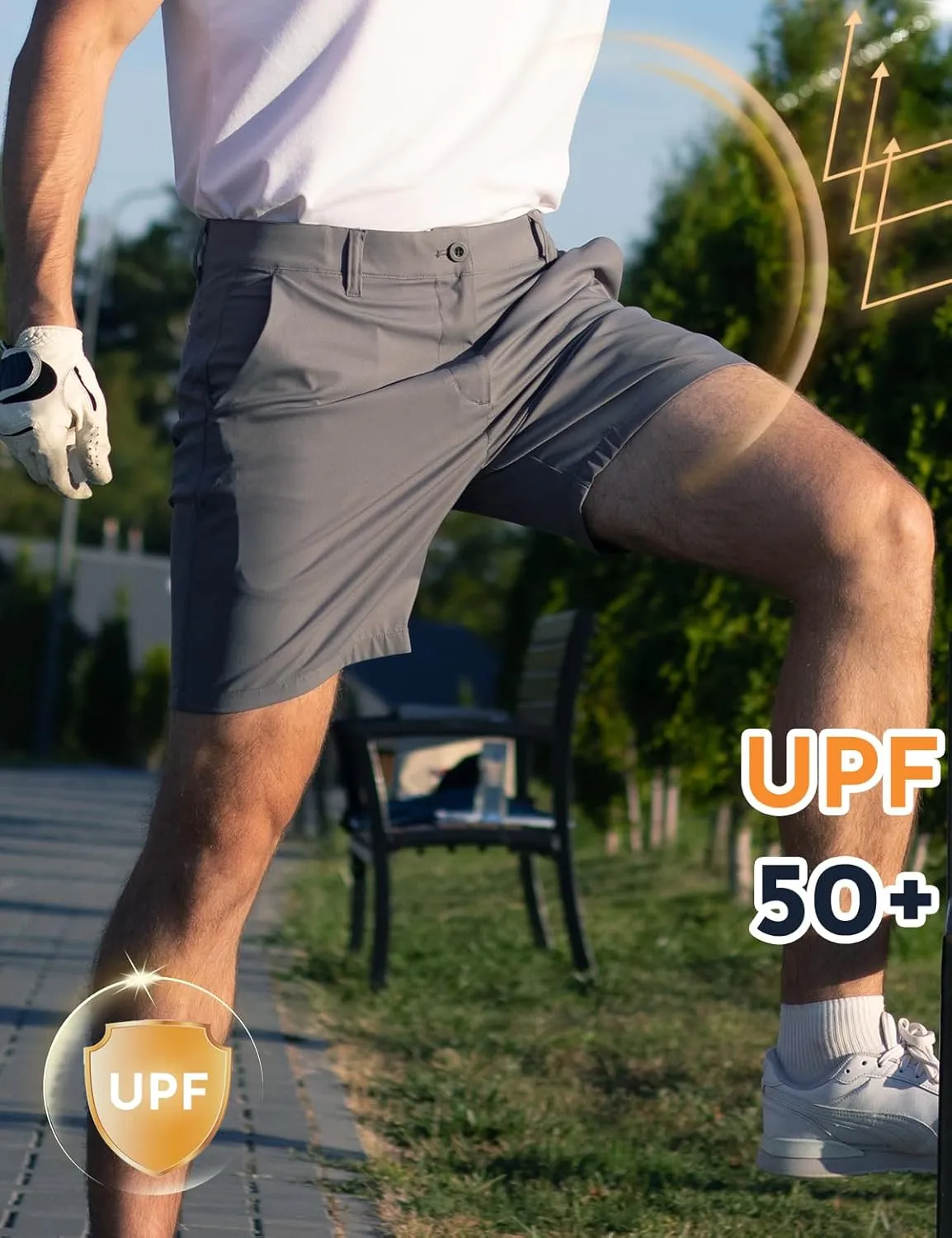 Mens Golf Shorts 7 Inch Inseam, Quick Dry Stretch Casual Lightweight Stretch Flat Front Hybrid Men's Golf Shorts for Men