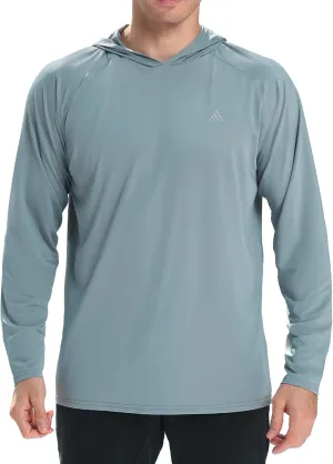 Men's Sun Protection Hoodie Shirts UPF 50  Long Sleeve SPF UV Rash Guard Fishing Hiking Lightweight