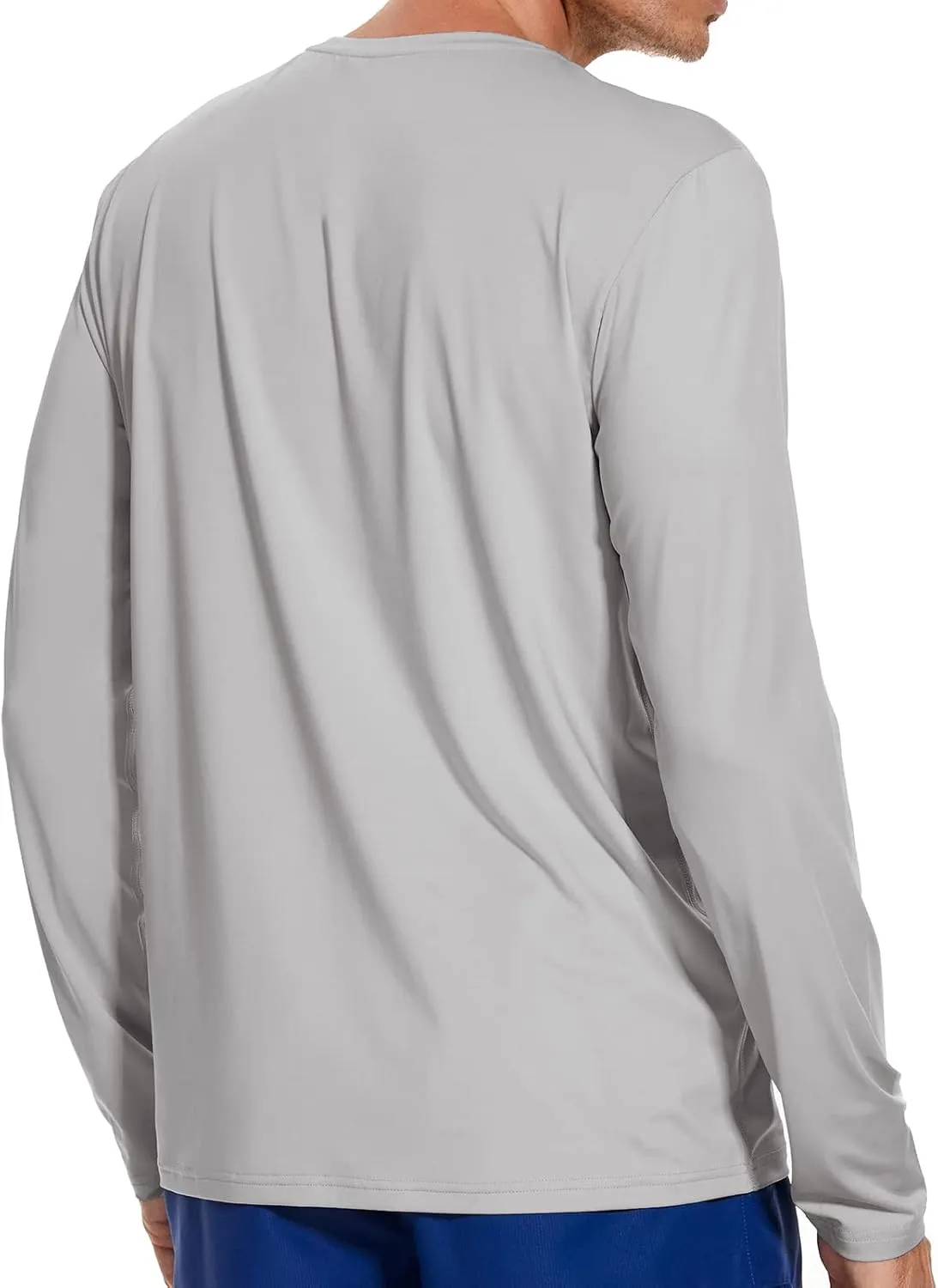 Men’s UPF 50  Lightweight Long Sleeve Casual T-Shirt Quick Dry UV Sun Protection for Outdoor Beach Hiking Fishing Exercise