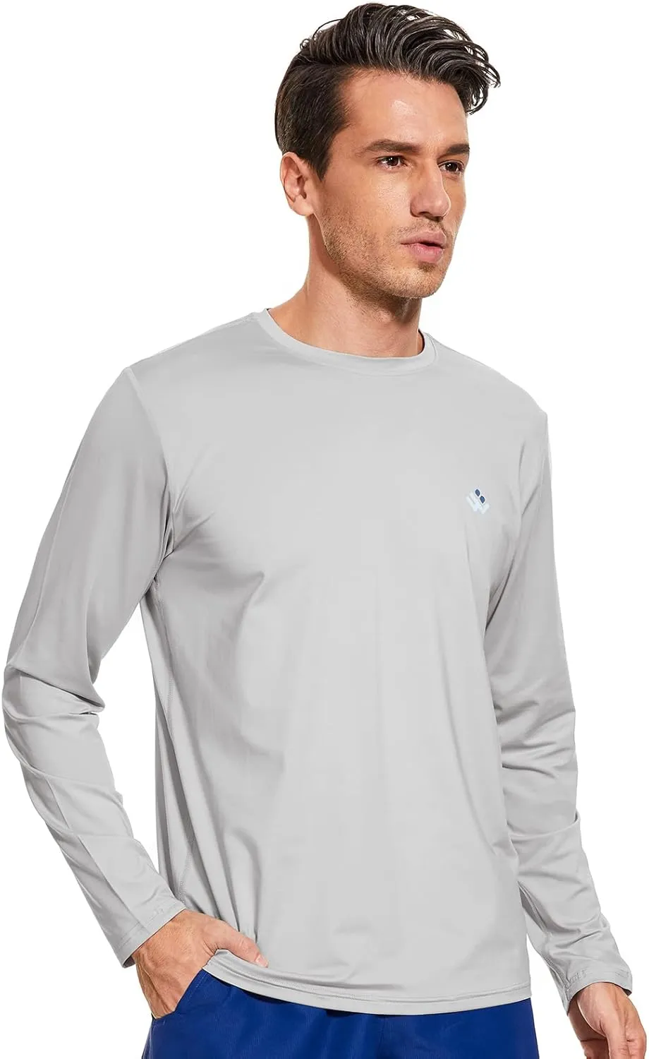 Men’s UPF 50  Lightweight Long Sleeve Casual T-Shirt Quick Dry UV Sun Protection for Outdoor Beach Hiking Fishing Exercise