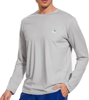 Men’s UPF 50  Lightweight Long Sleeve Casual T-Shirt Quick Dry UV Sun Protection for Outdoor Beach Hiking Fishing Exercise