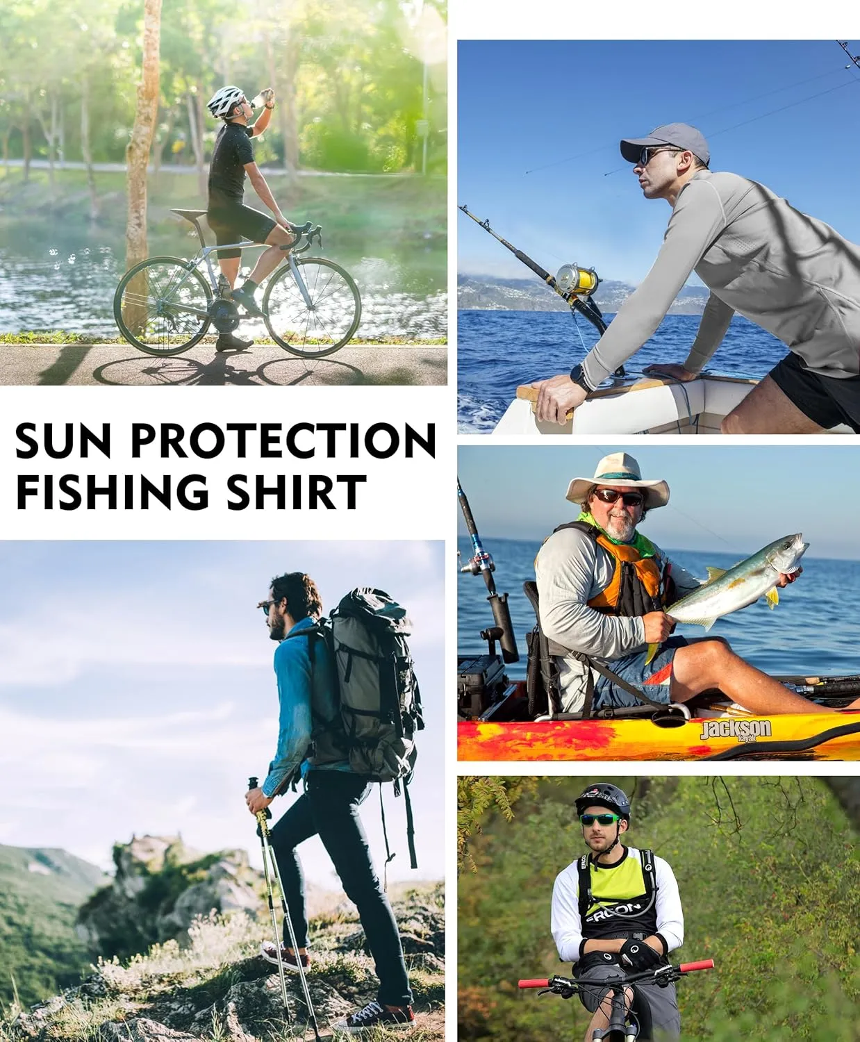 Men's UPF 50  Sun Protection Hoodie Shirt Long Sleeve SPF Fishing Outdoor UV Hiking Lightweight Shirts