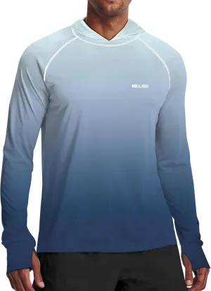 Men's UPF 50  Sun Protection Hoodie Shirt Long Sleeve SPF Fishing Outdoor UV Hiking Lightweight Shirts