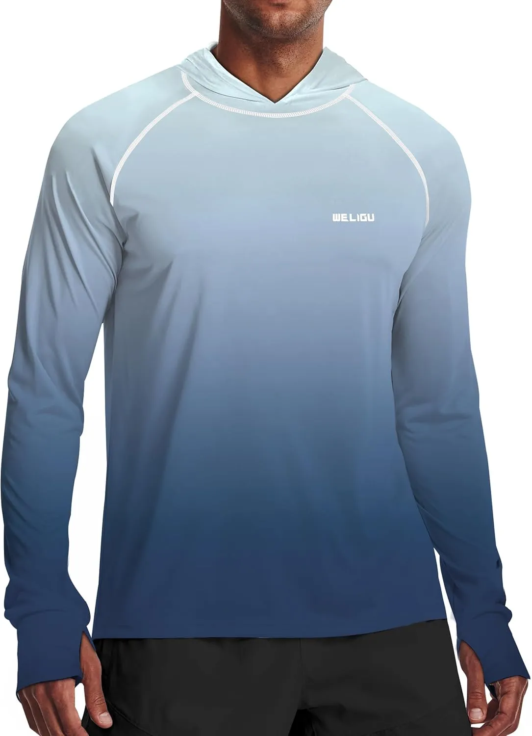 Men's UPF 50  Sun Protection Hoodie Shirt Long Sleeve SPF Fishing Outdoor UV Hiking Lightweight Shirts