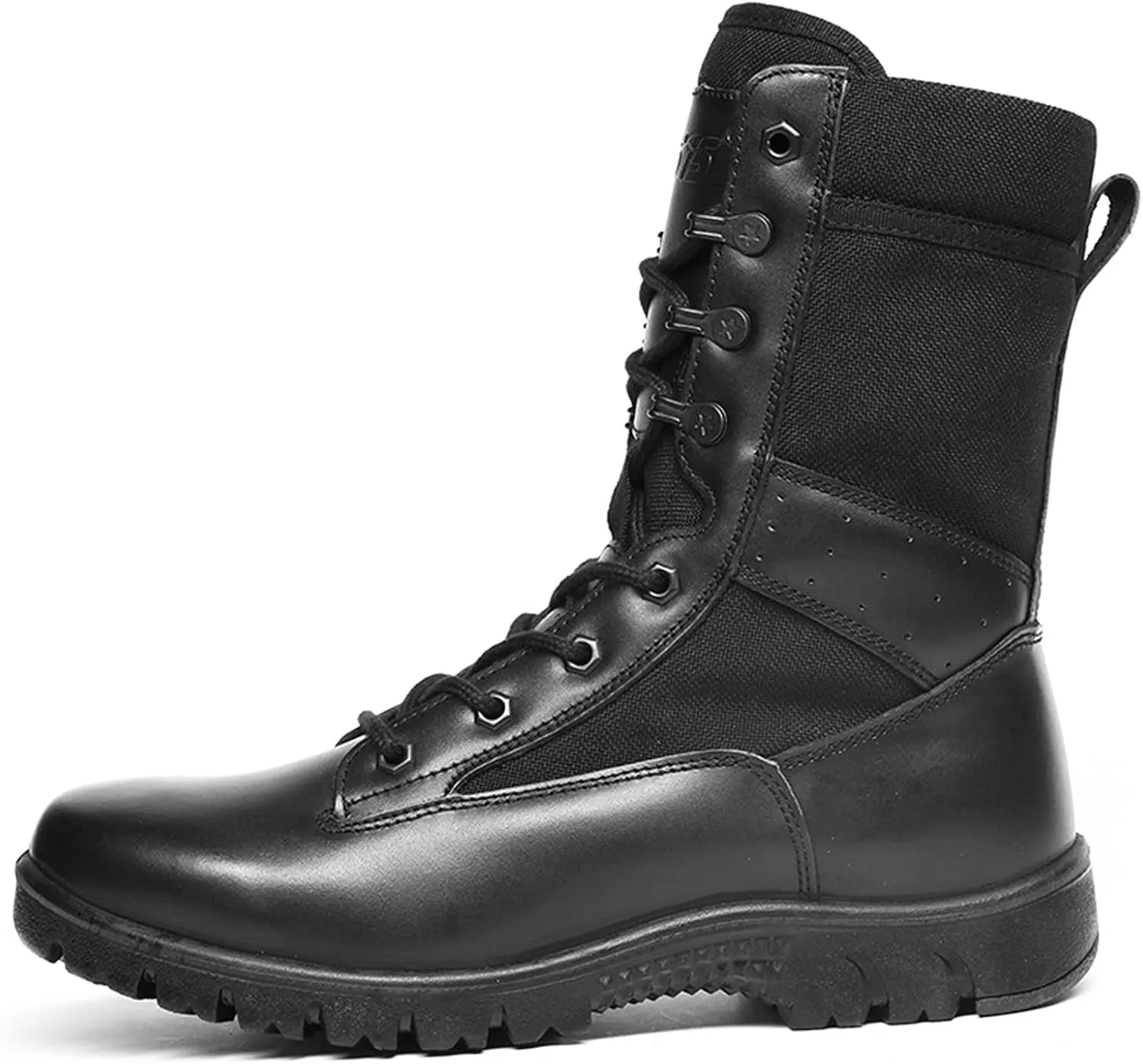 Mens Walking Boots Waterproof Leather Travel Lightweight Vent Breathable Hiking Trekking Shoes-Black||EU42/US8.5