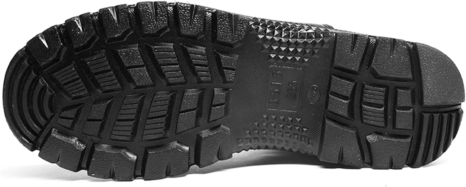 Mens Walking Boots Waterproof Leather Travel Lightweight Vent Breathable Hiking Trekking Shoes-Black||EU42/US8.5