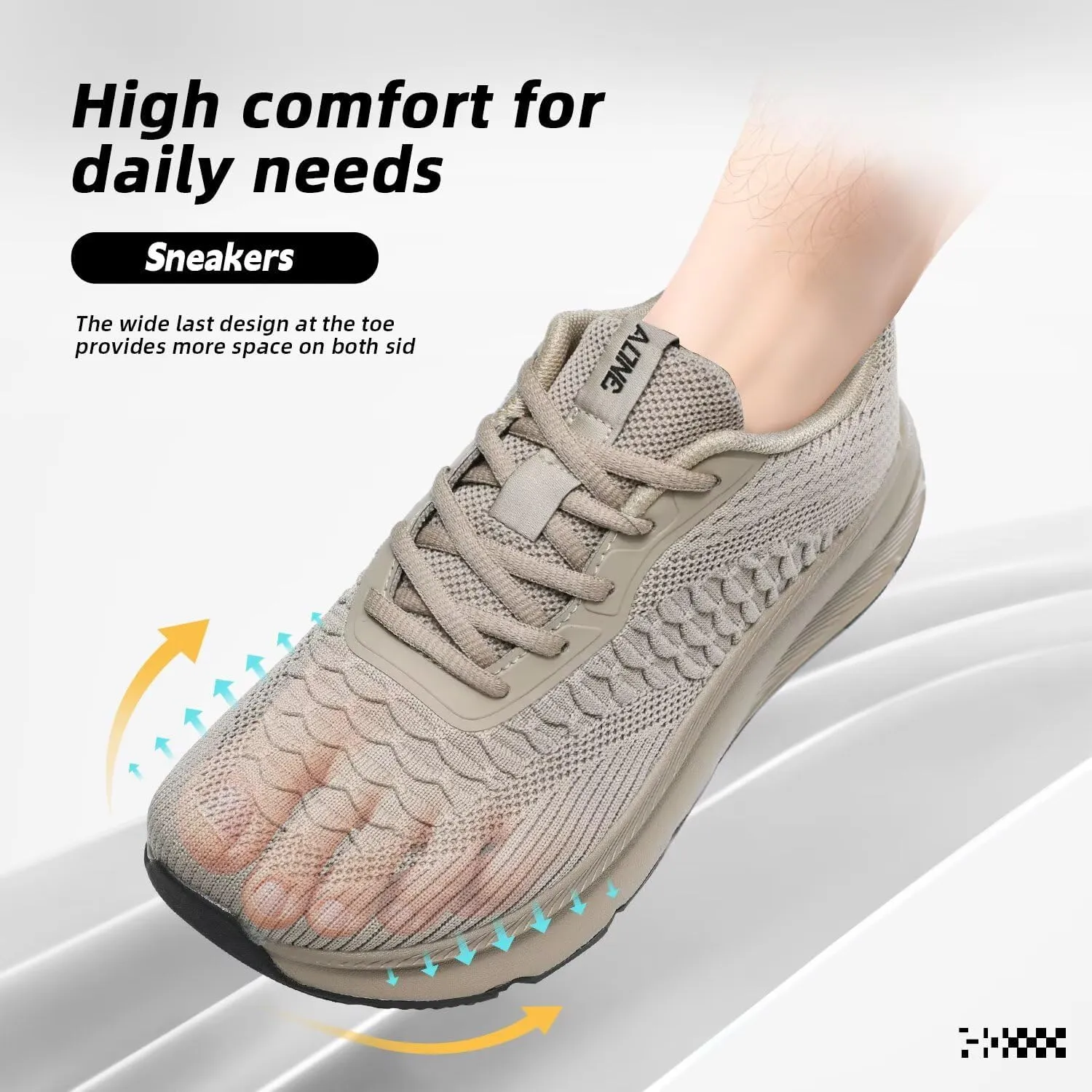 Men's Wide Toe Walking Shoes Casual Trail Running Sneakers Cross-Trainer Tennis Non Slip Athletic Gym Workout Soft Sole