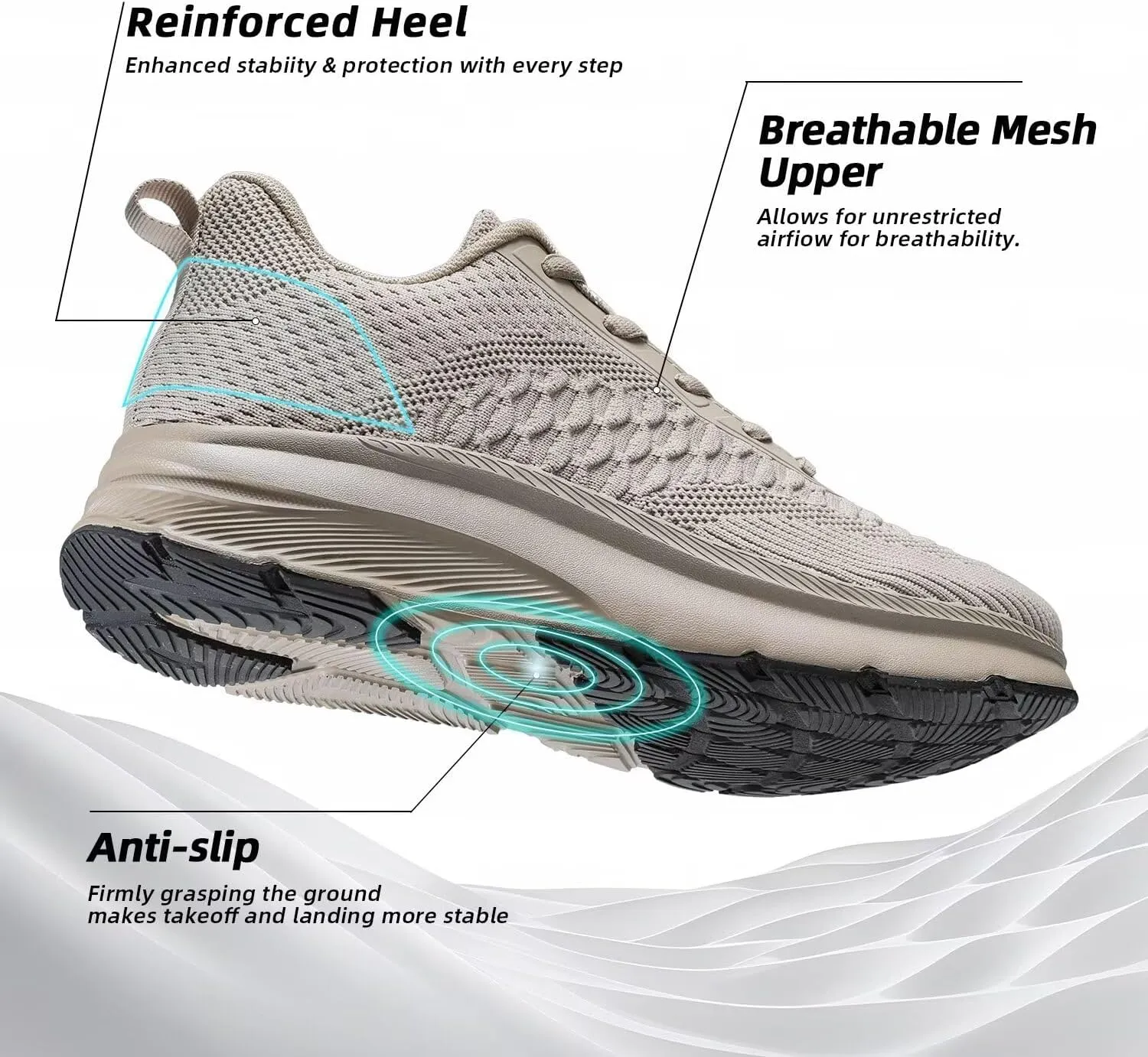Men's Wide Toe Walking Shoes Casual Trail Running Sneakers Cross-Trainer Tennis Non Slip Athletic Gym Workout Soft Sole