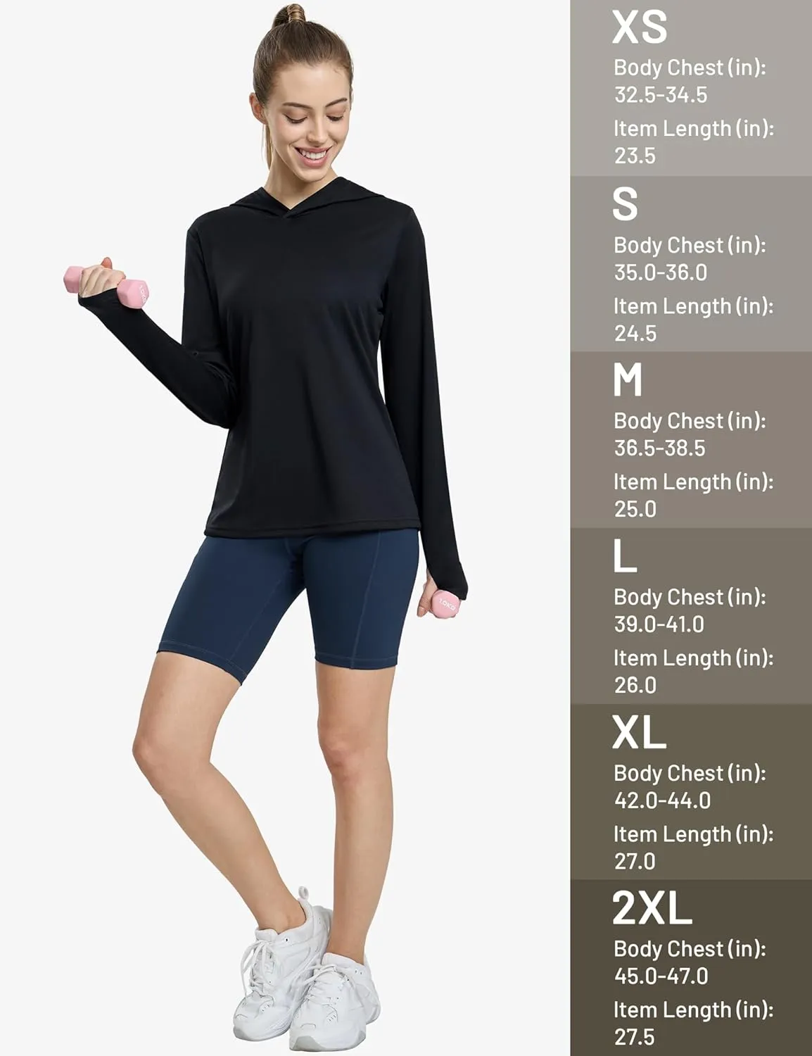 MIER Women's Long Sleeve Workout Shirts Sun Protection Hoodie UPF 50  UV Shirt for Fishing Hiking Running, Lightweight