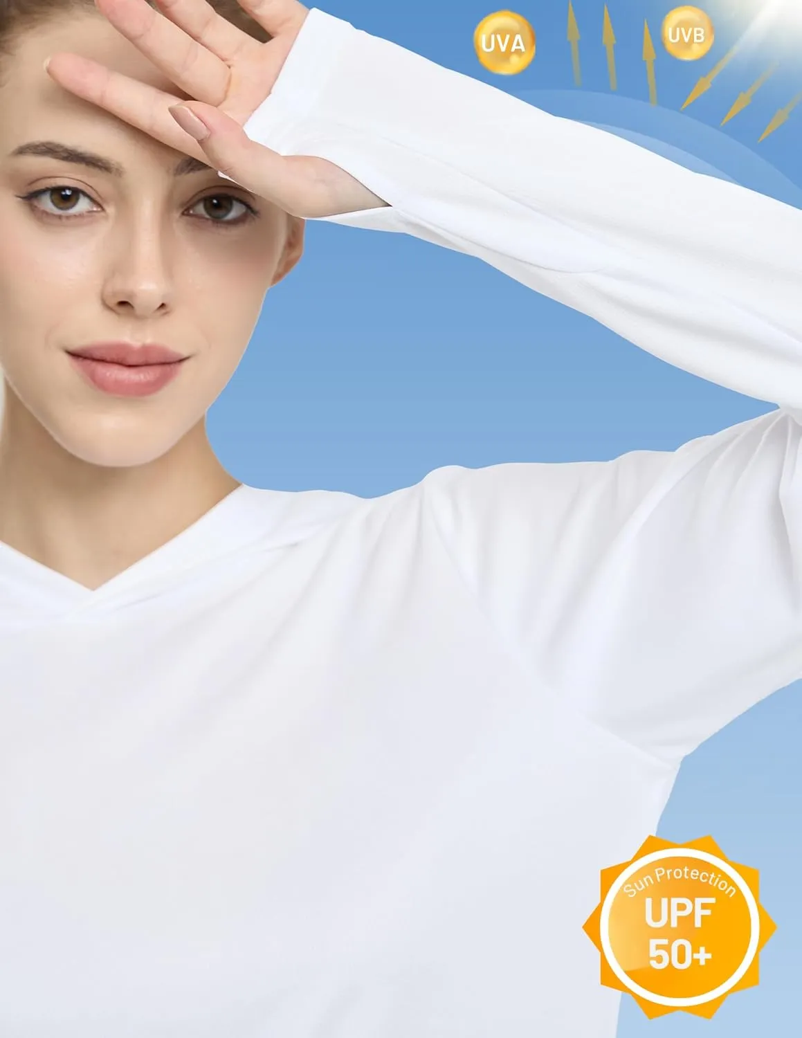 MIER Women's Long Sleeve Workout Shirts Sun Protection Hoodie UPF 50  UV Shirt for Fishing Hiking Running, Lightweight
