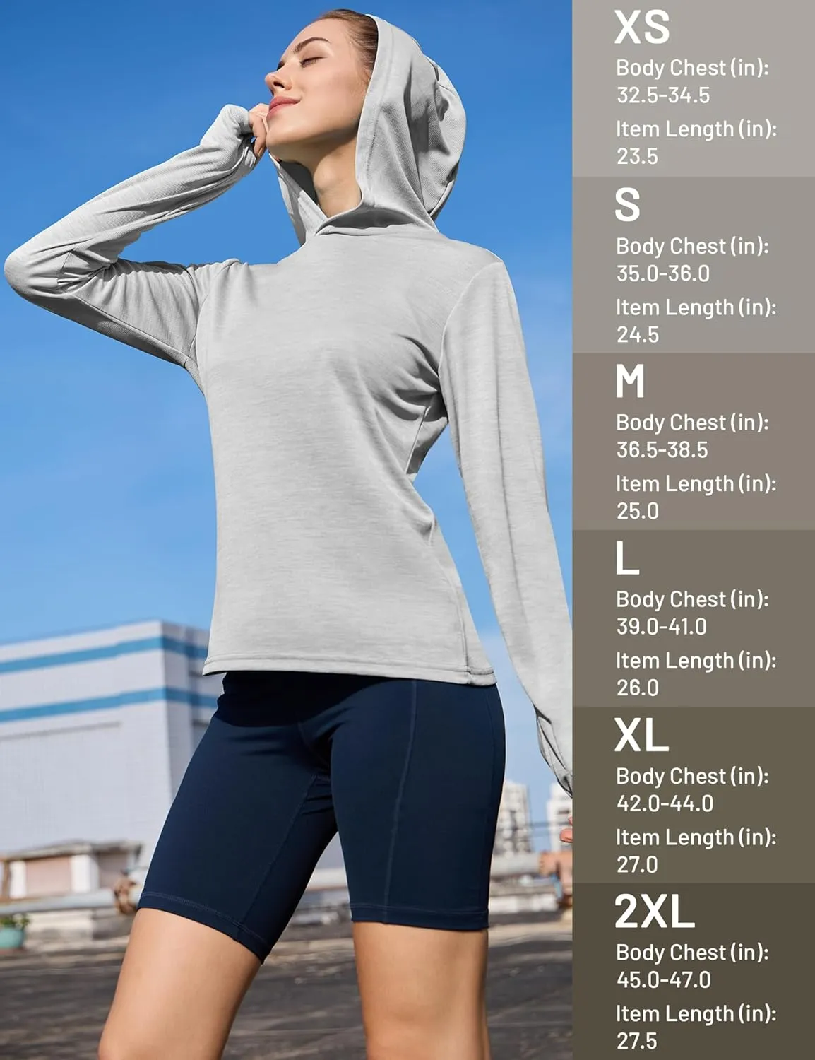 MIER Women's Long Sleeve Workout Shirts Sun Protection Hoodie UPF 50  UV Shirt for Fishing Hiking Running, Lightweight