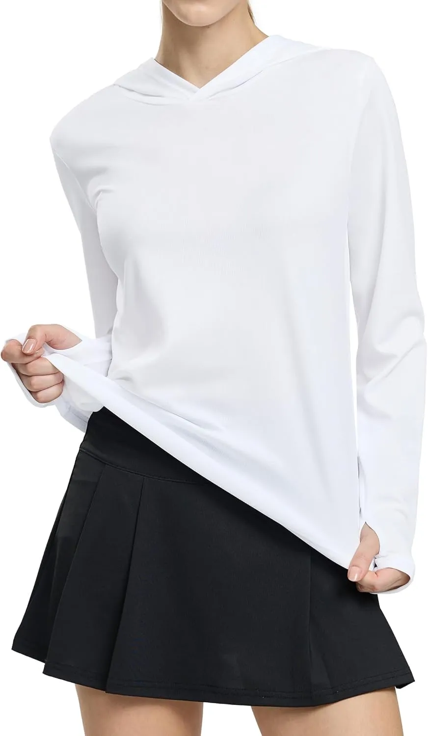 MIER Women's Long Sleeve Workout Shirts Sun Protection Hoodie UPF 50  UV Shirt for Fishing Hiking Running, Lightweight