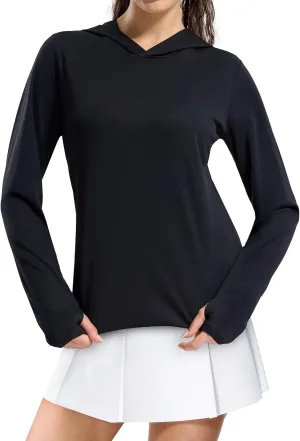 MIER Women's Long Sleeve Workout Shirts Sun Protection Hoodie UPF 50  UV Shirt for Fishing Hiking Running, Lightweight