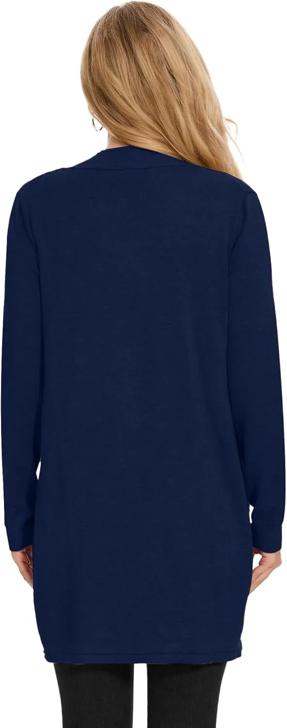 Moss Rose Women's Classic Sweaters Cardigan Long Sleeve Knit Coat Outwear with Pocket Available in Plus Size