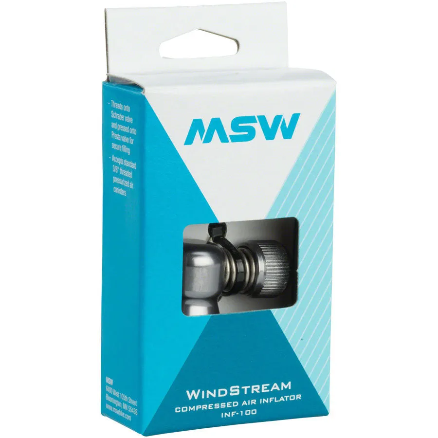 MSW Windstream Push 100 CO2 Inflator Head Silver
