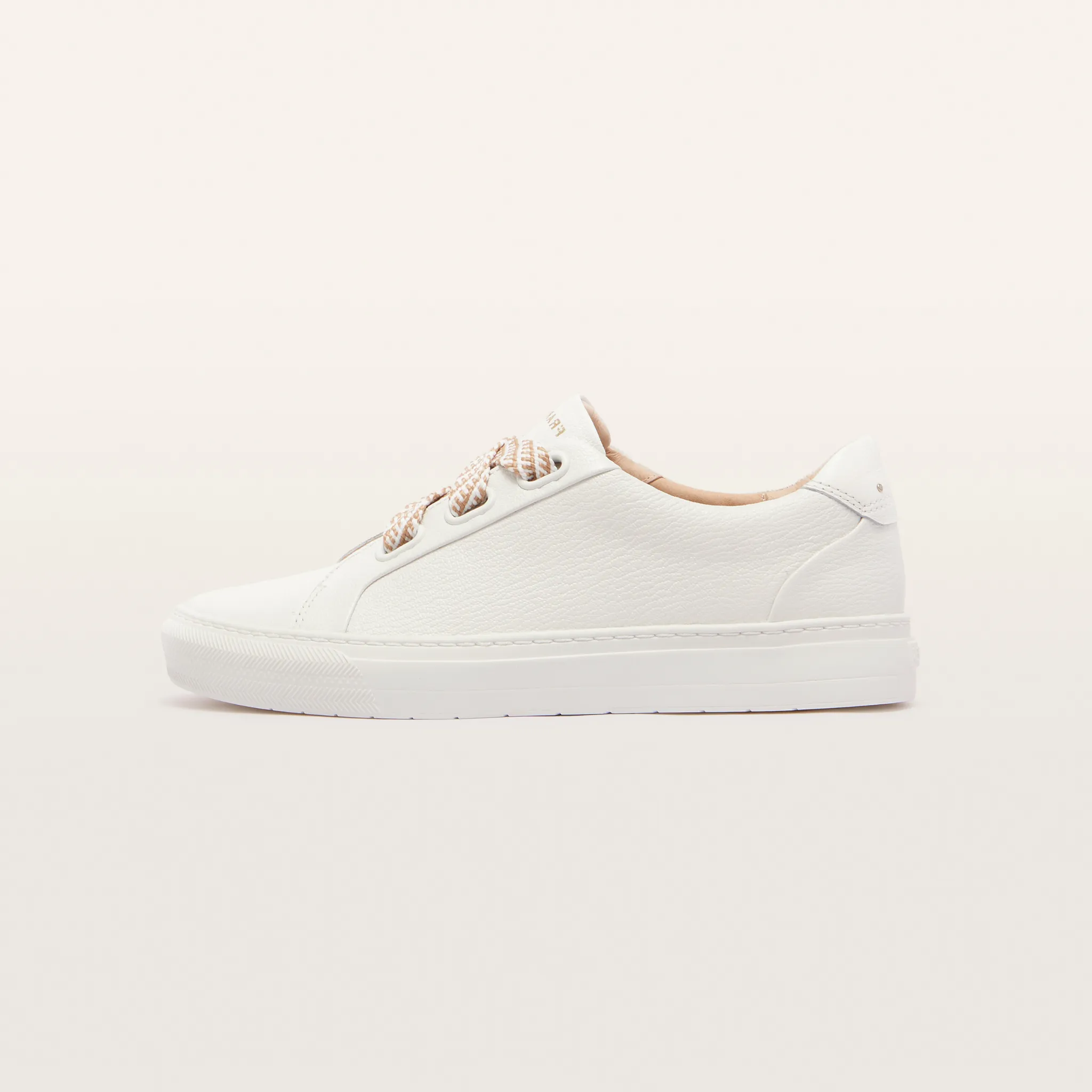 Mya White Tumbled Leather Sneakers