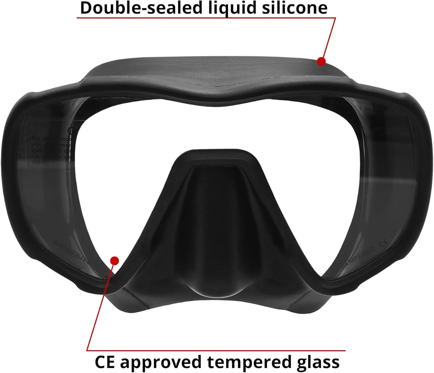 Nami Single Frameless Diving Mask - Anti-Fog, UV Protection - Scuba, Freediving, Spearfishing, Snorkel Mask for Adults
