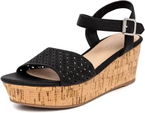 Nautica Womens Platform Wedge Sandals Fashion Ankle Strap Lightweight Cushioned Casual Beach Sandal - Lightweight & Comfortable