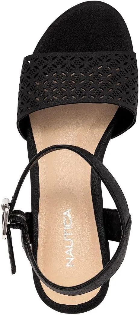 Nautica Womens Platform Wedge Sandals Fashion Ankle Strap Lightweight Cushioned Casual Beach Sandal - Lightweight & Comfortable