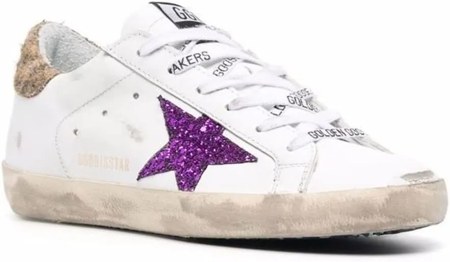 nesho White Leather Sneakers for Women Retro Lace-up Sport Shoes Casual Lightweight Flat Trainers