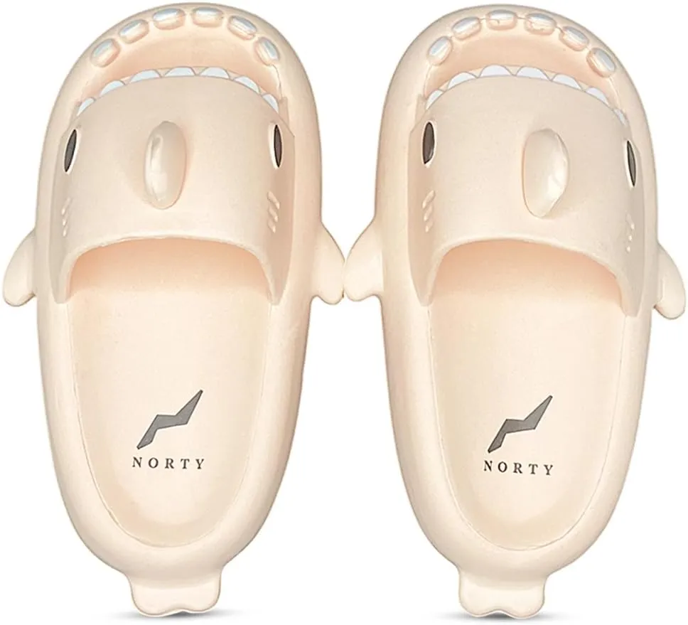 NORTY Boys Girls Unisex Toddler to Big Kid Lightweight Novelty Shark Slide Slipper