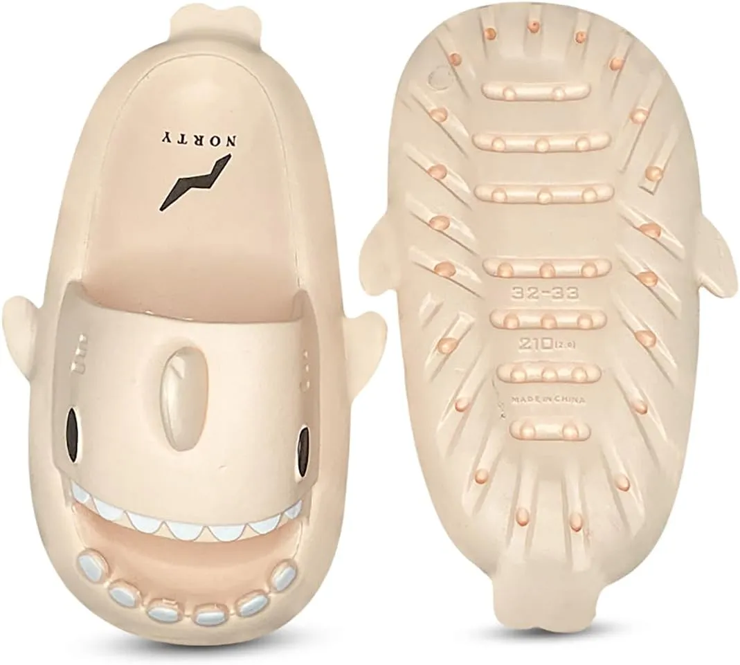 NORTY Boys Girls Unisex Toddler to Big Kid Lightweight Novelty Shark Slide Slipper