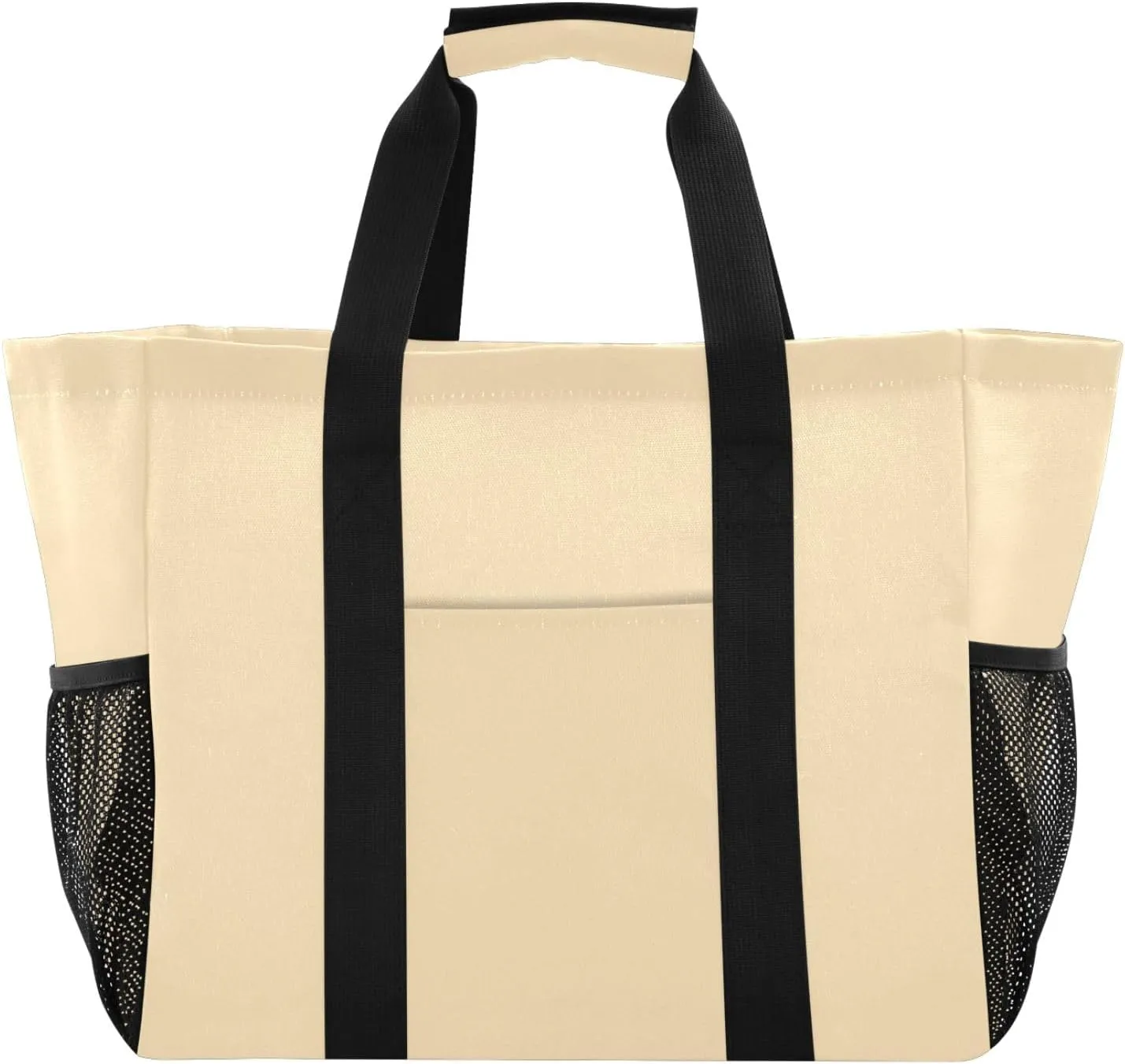 ODAWA Moccasin Lightweight Canvas Beach Tote for Summer and Grocery Shopping, Travel Tote Bag with Pockets