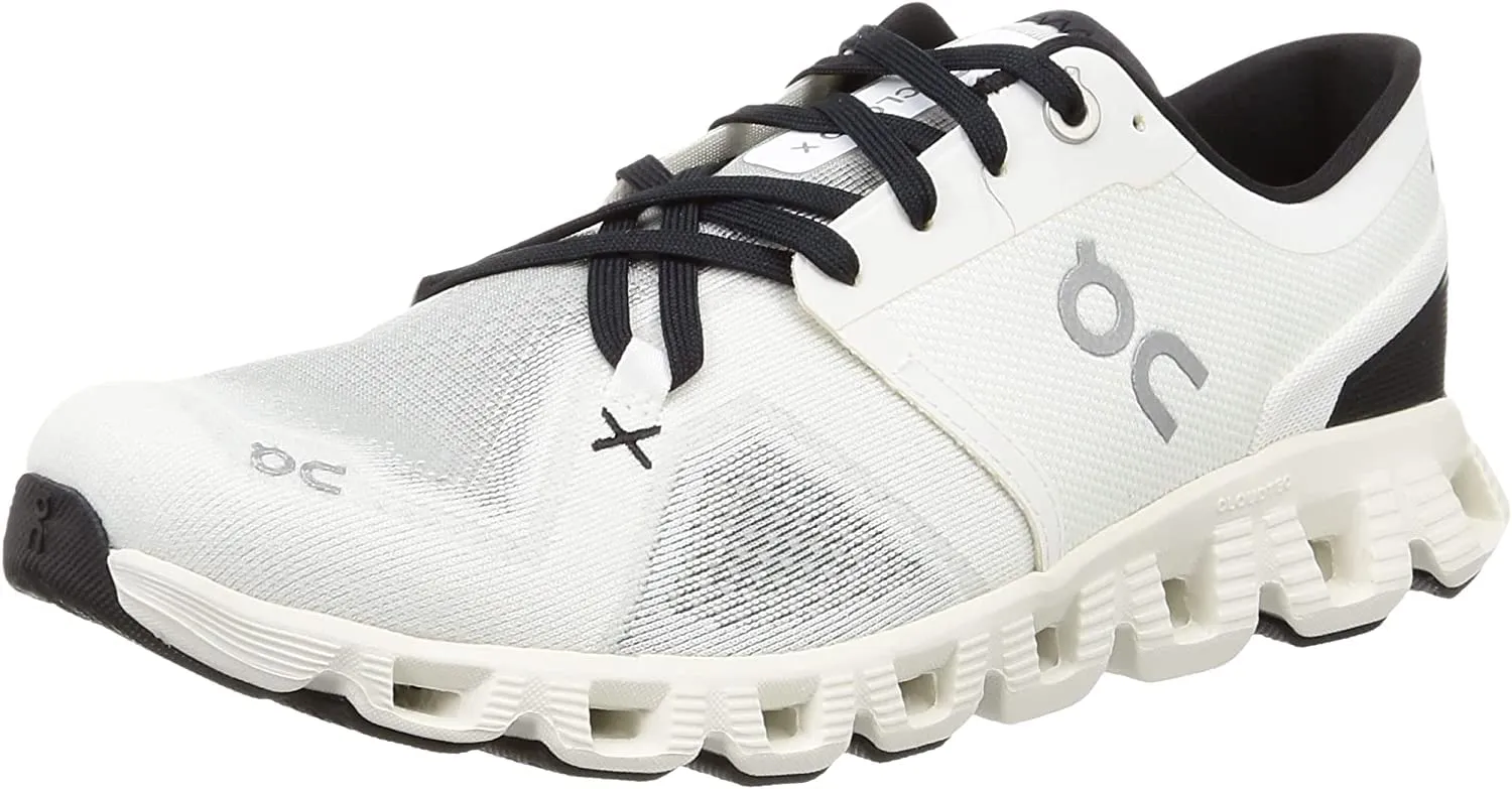 On Men's Cloud X 3 Sneakers, Ivory/Black, 12.5 Medium US