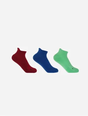 Organic Sport Women's Trainer Socks Bundle | Burgundy, Blue & Green