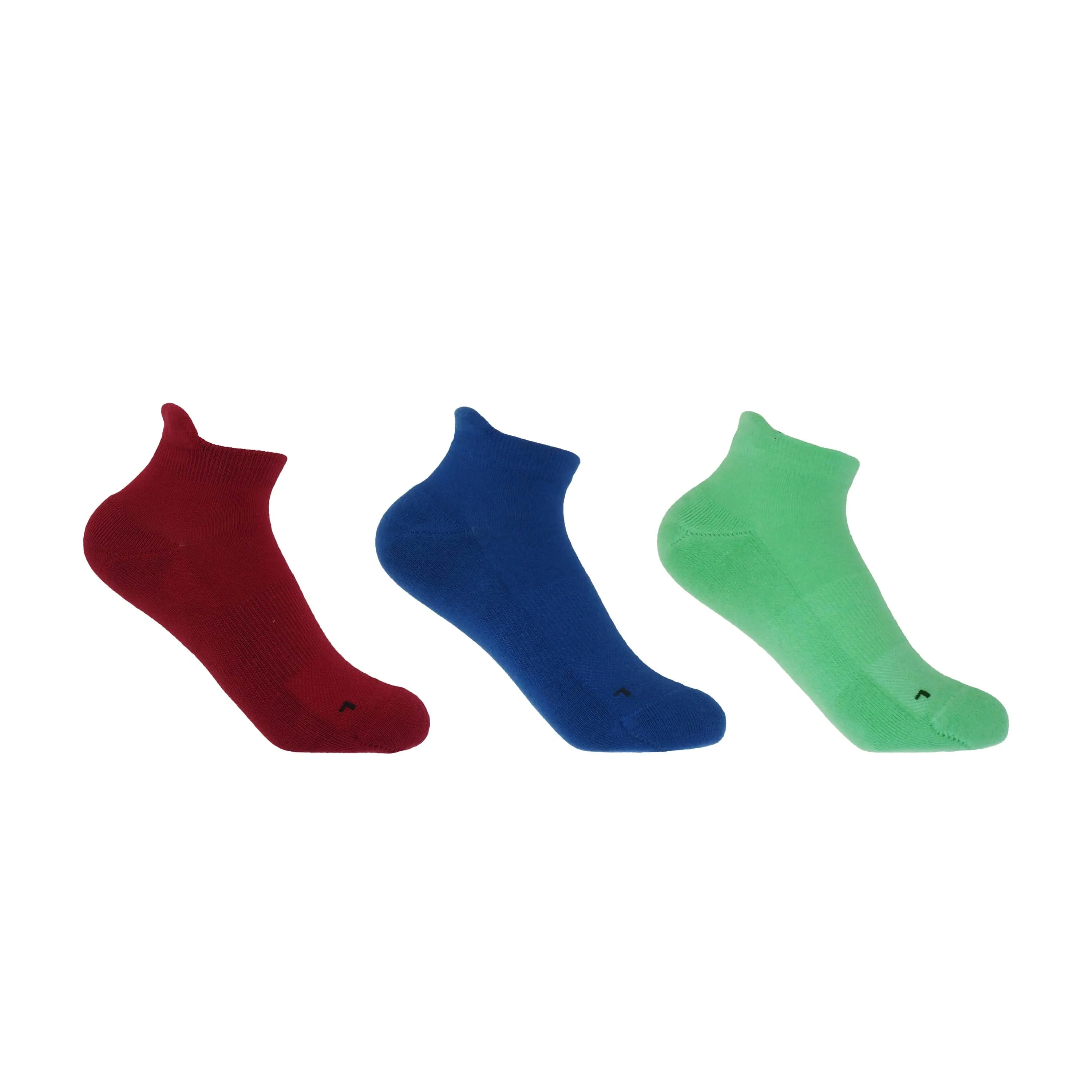 Organic Sport Women's Trainer Socks Bundle | Burgundy, Blue & Green