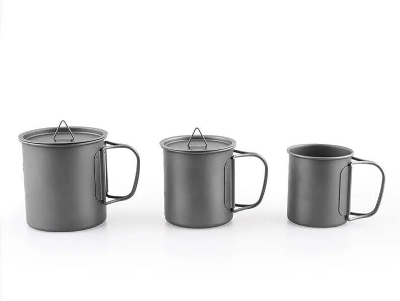 Outdoor portable camping pure titanium water cup coffee cup foldable milk cup(300ml)