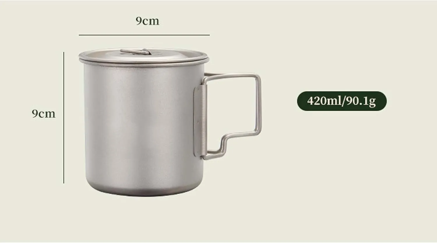 Outdoor Pure Titanium Camping Cup Lightweight Portable Tableware