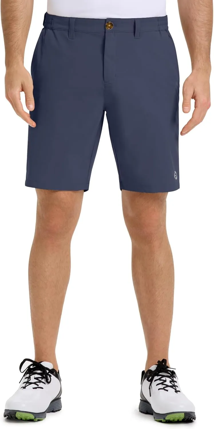 Outdoor Ventures Mens Golf Shorts 9 Inch Inseam Dry Fit Stretch UPF 50  Lightweight Quick Dry Flat Front with Pockets