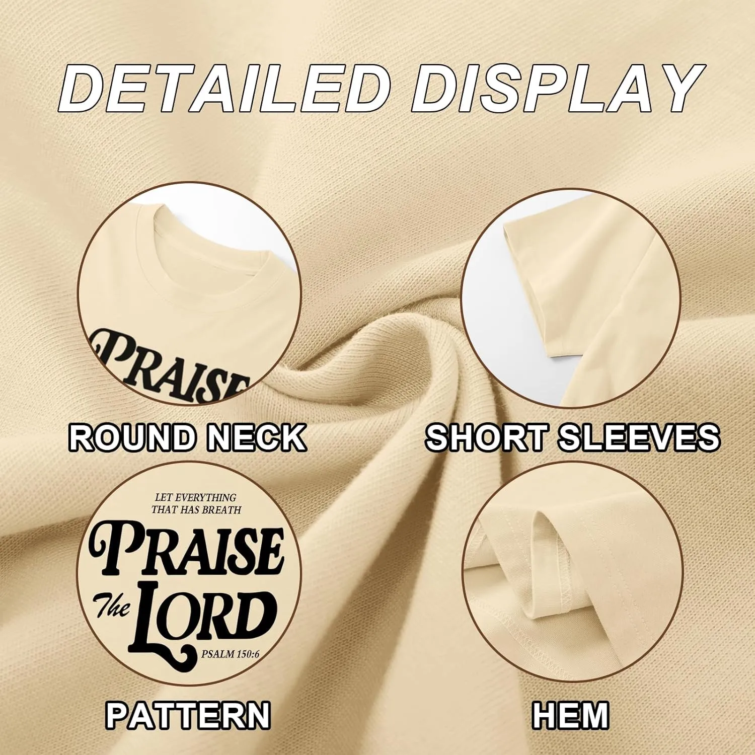 Oversized Christian Shirts for Women Praise The Lord T-Shirt Religious Bible Verse Tshirt God Jesus Shirt Graphic Tee