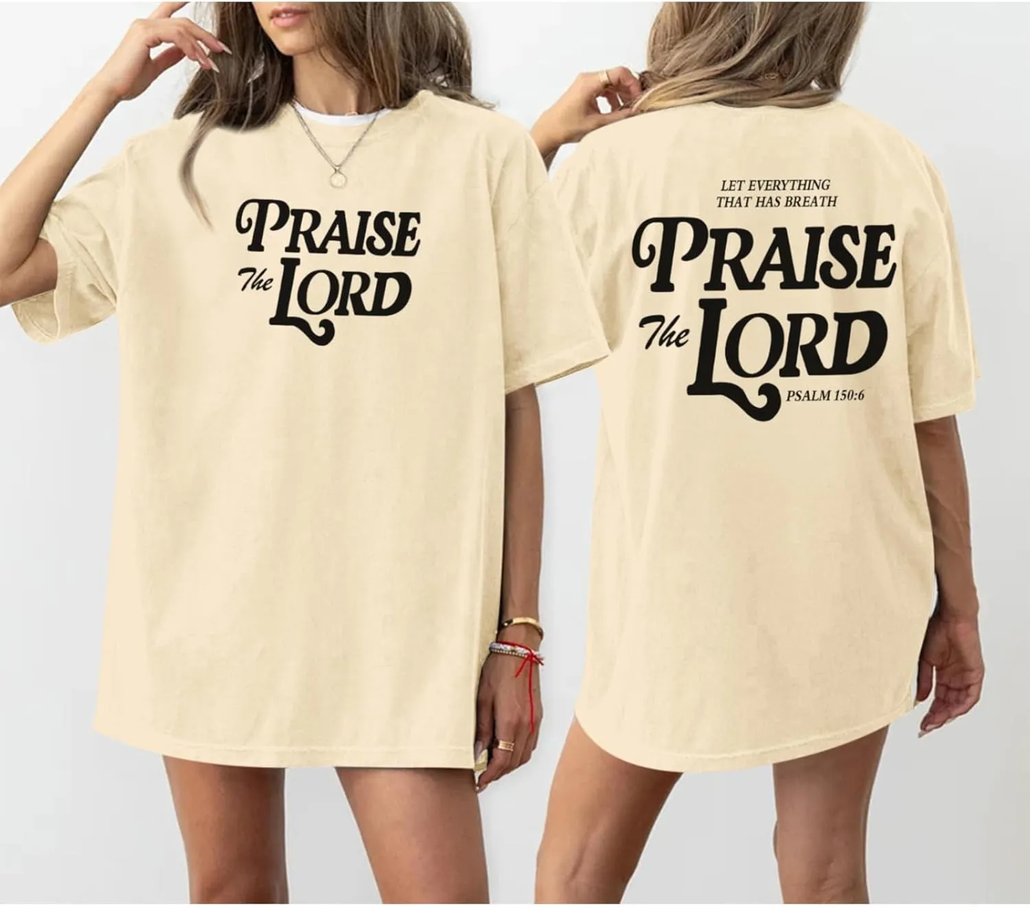 Oversized Christian Shirts for Women Praise The Lord T-Shirt Religious Bible Verse Tshirt God Jesus Shirt Graphic Tee