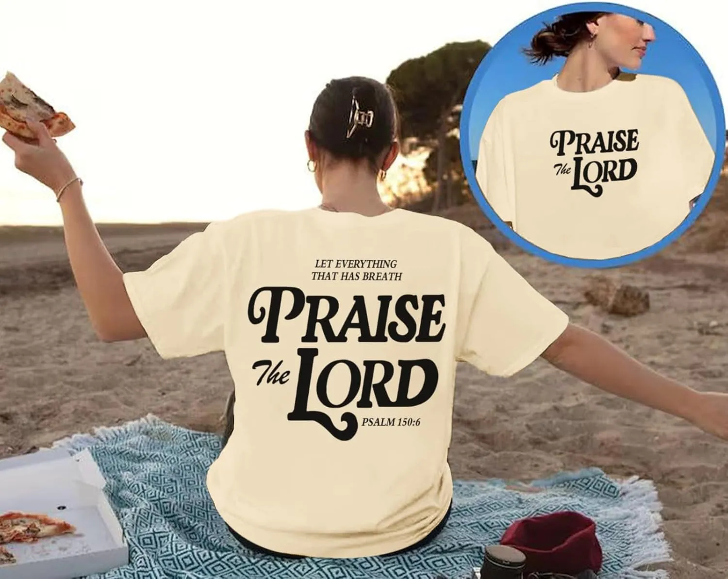 Oversized Christian Shirts for Women Praise The Lord T-Shirt Religious Bible Verse Tshirt God Jesus Shirt Graphic Tee