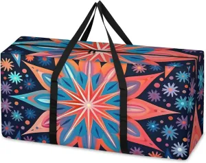 Oversized Moving Bags Boho Bohemian Floral Waterproof Storage Totes Large Storage Bags for Clothes Packing Bags for Moving Travel & Clothes Storage