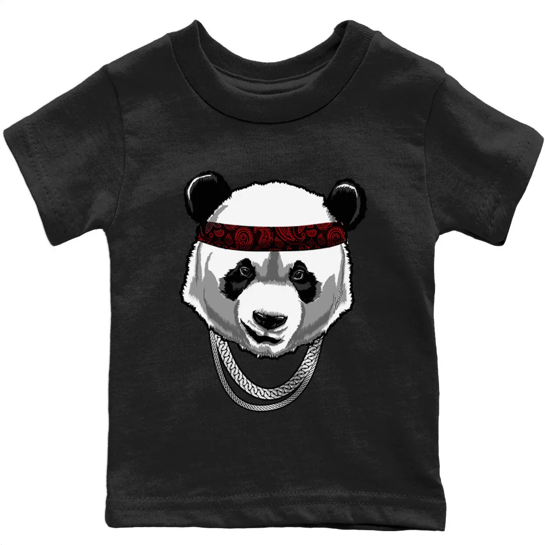 Panda 4 Gangster Jordan Tops High-end Supportive Air - Black Canvas Kids