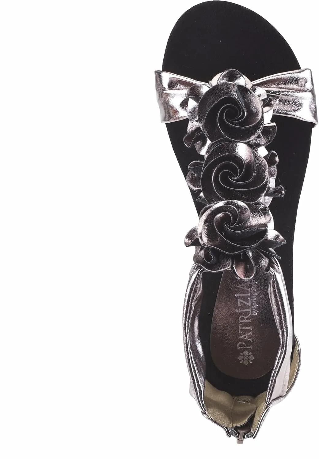 PATRIZIA Women's HARLEQUIN Ankle Strap T-Strap Wedge Sandals - Floral Design, Cushioned Insole, Back Zipper