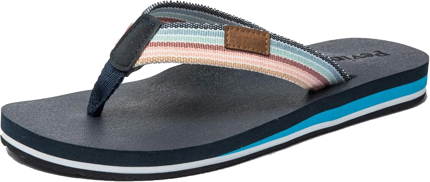 Pevino Women's Orthotic Flip Flops,Casual Comfortable Yoga Mat Thong Sandal with Arch Support