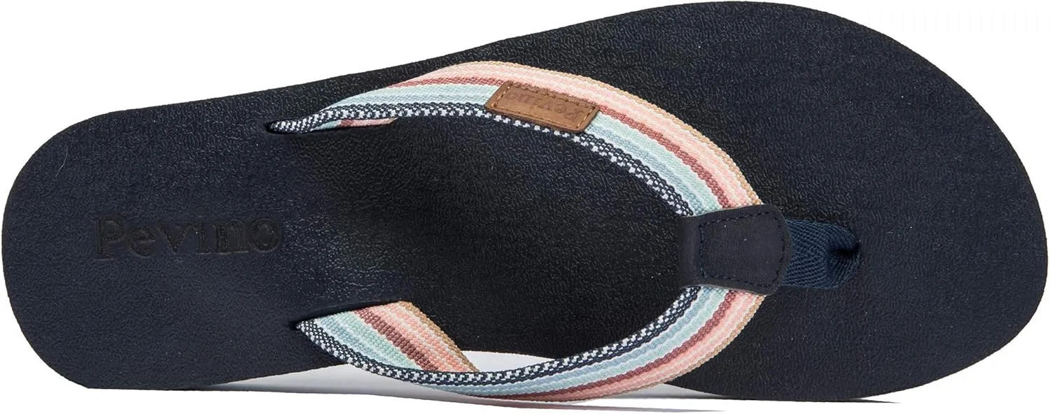 Pevino Women's Orthotic Flip Flops,Casual Comfortable Yoga Mat Thong Sandal with Arch Support