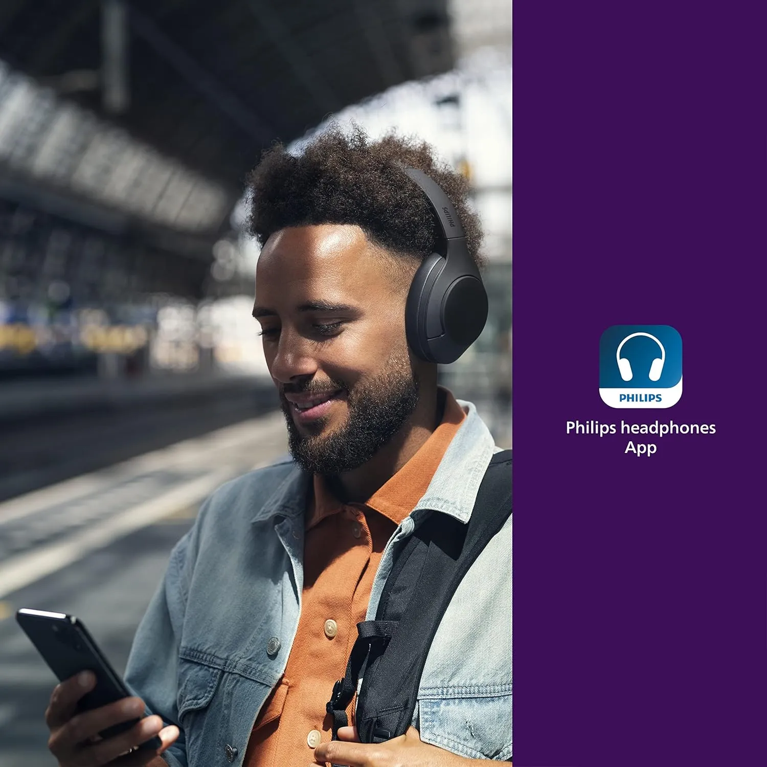 Philips H8506 Over-Ear Bluetooth Headphones with Noise Canceling Pro, Hi-Res Audio, 60-Hour Battery, Fast Charging, Lightweight, Soft Ear Cups, Bluetooth Multi-Point, App Control, Black