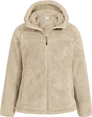 Pioneer Camp Women's Fuzzy Fleece Jacket Full Zip Up Lightweight Warm Soft Fleece Coat with hood for Spring Fall Winter